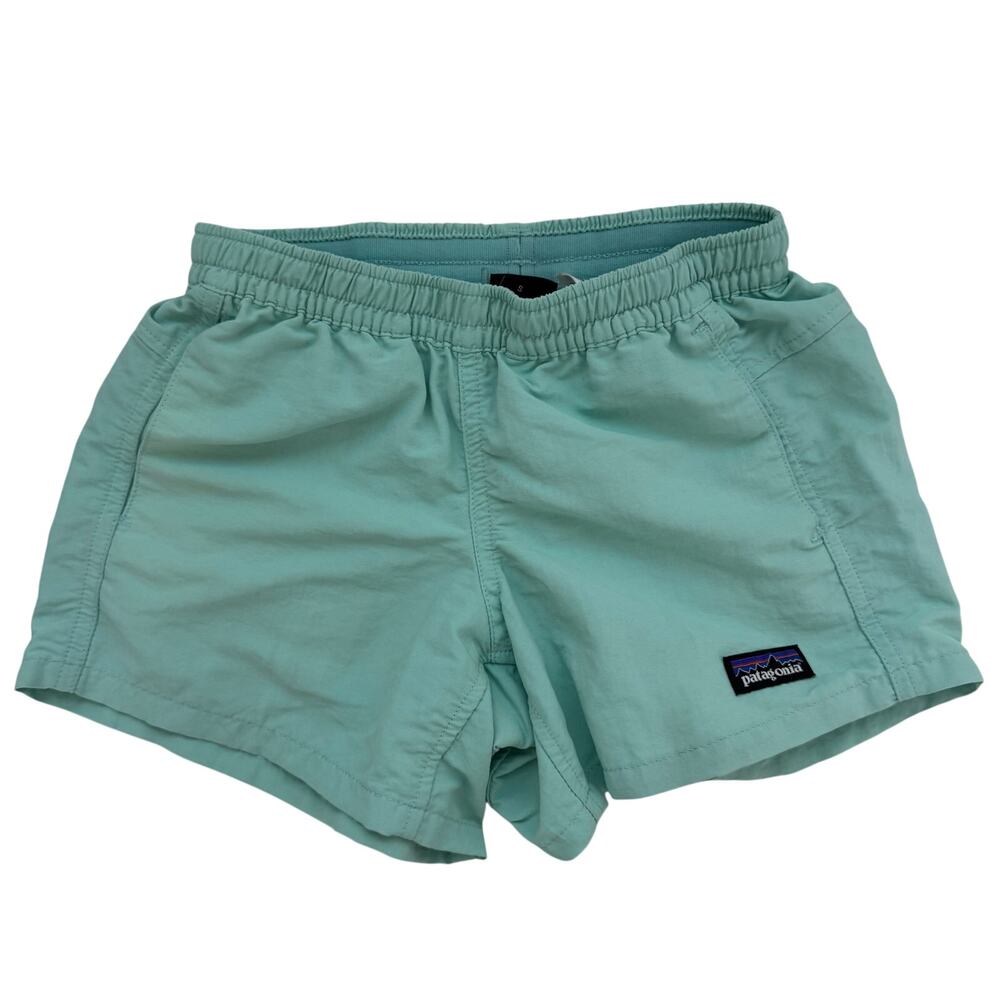 Patagonia Girls Kids Baggies Shorts Mint Aqua size S